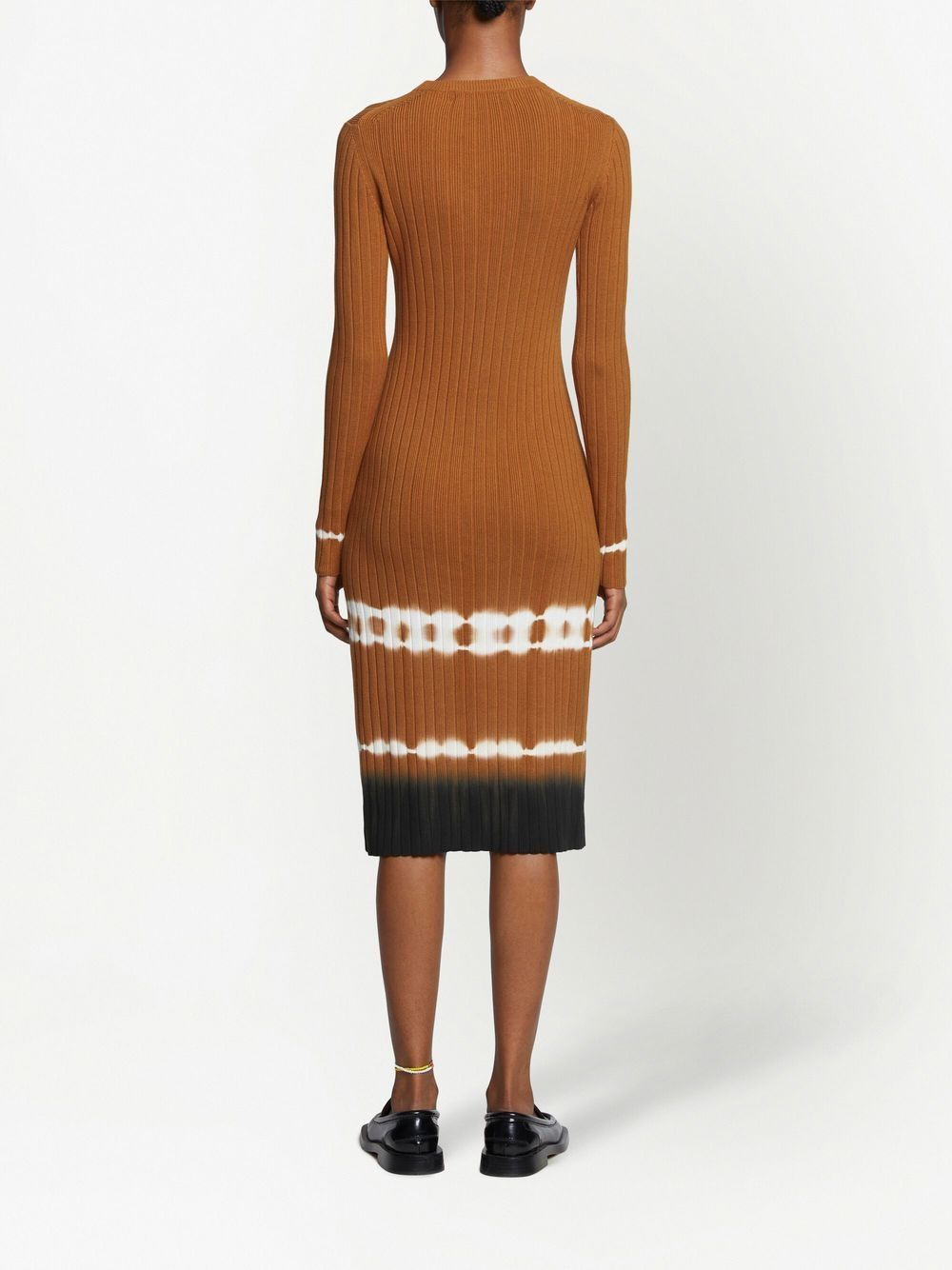 ribbed-knit tie-dye midi dress - 4