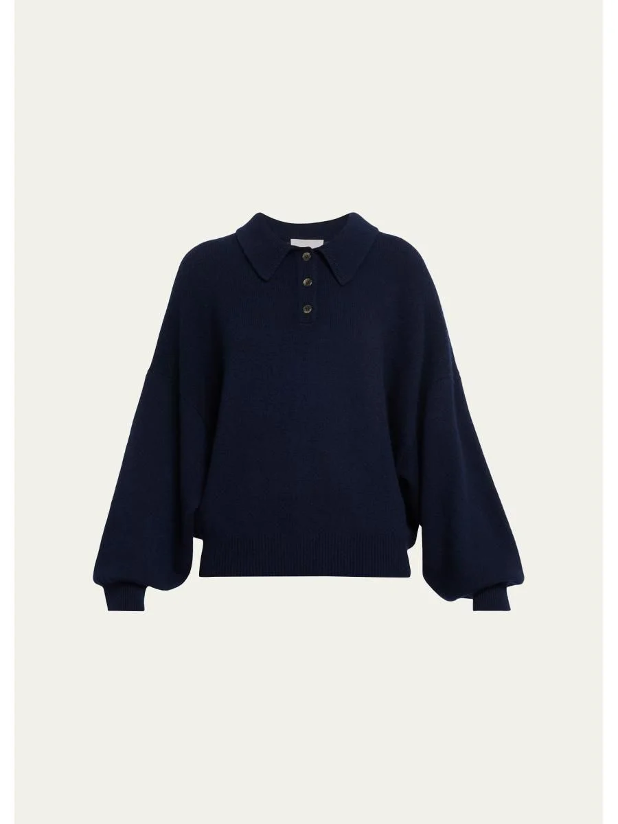 Etta Cashmere Polo Sweater - 1