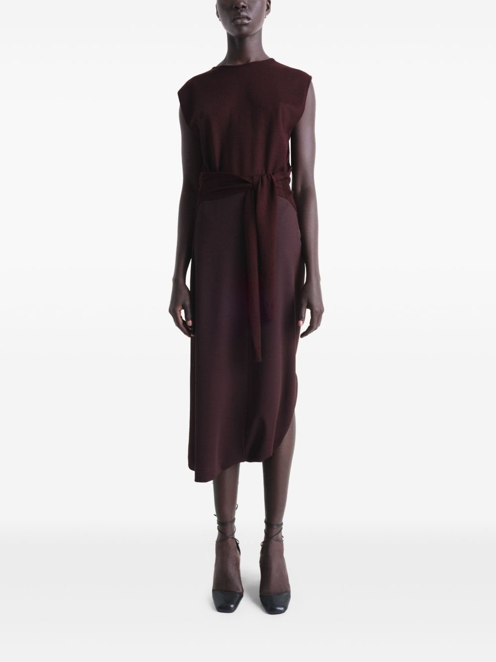 twisted-hem midi skirt - 2
