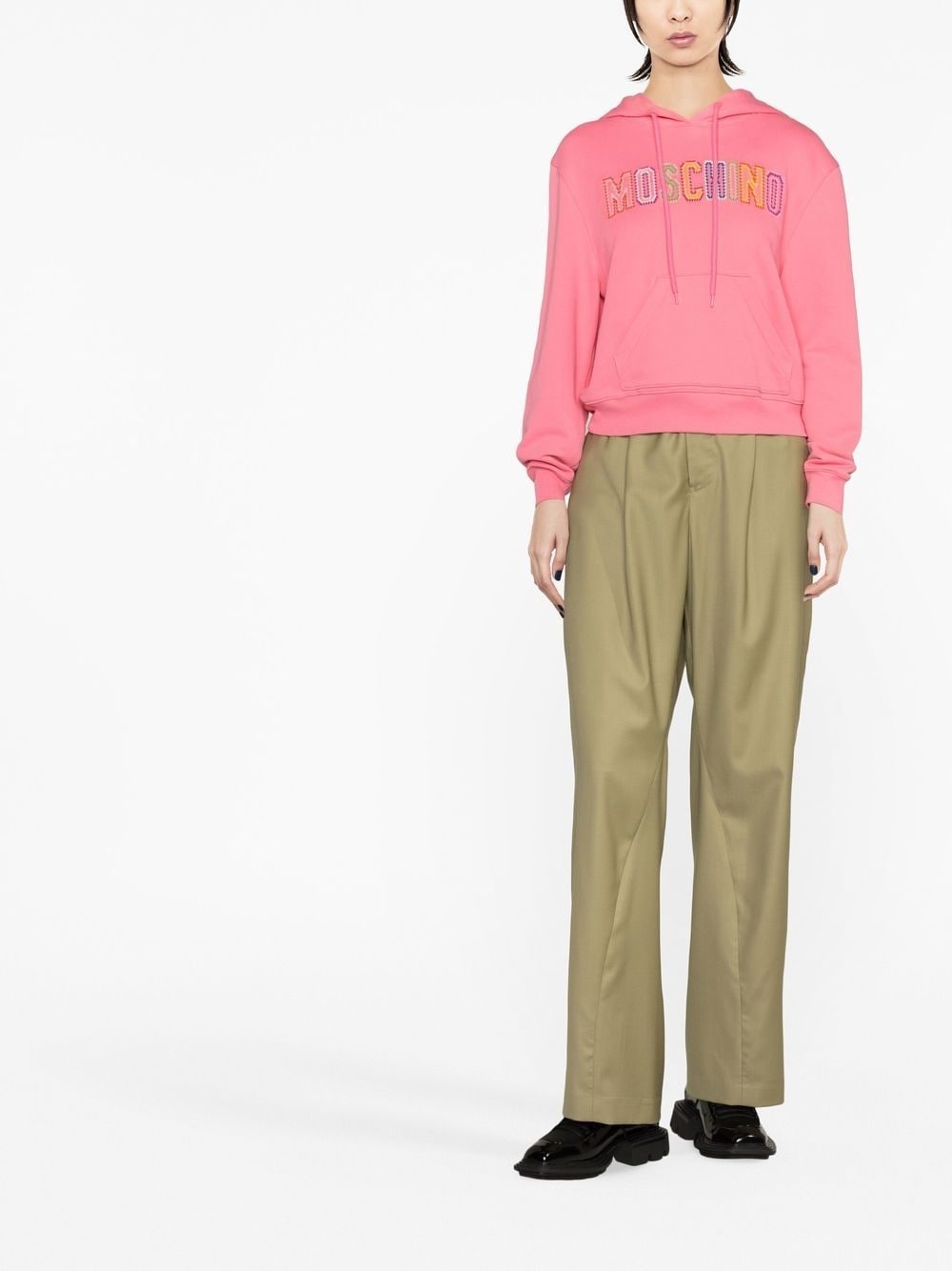 embroidered-logo hoodie - 2
