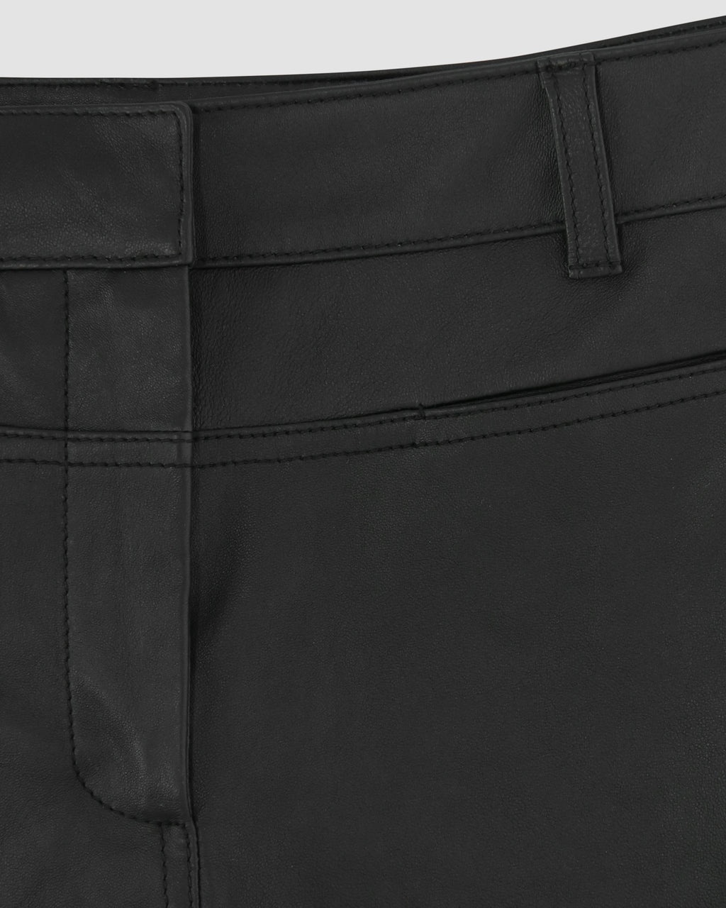 BACK BUCKLE LEATHER PANT - 7