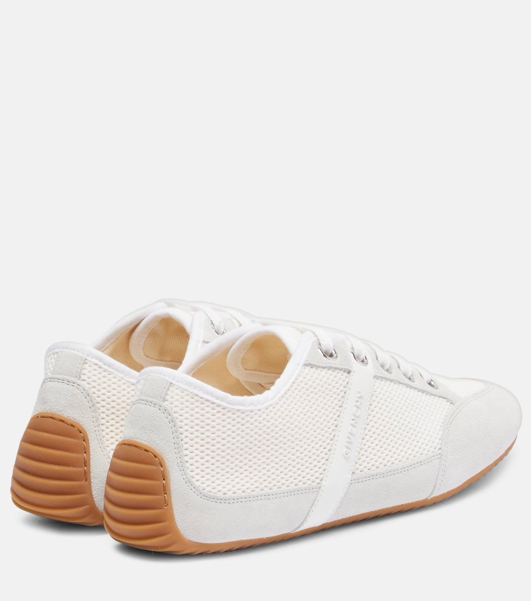 Slim suede-trimmed sneakers - 2