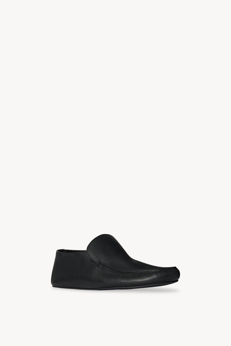 The Row Leo Loafer in Leather and Shearling outlook