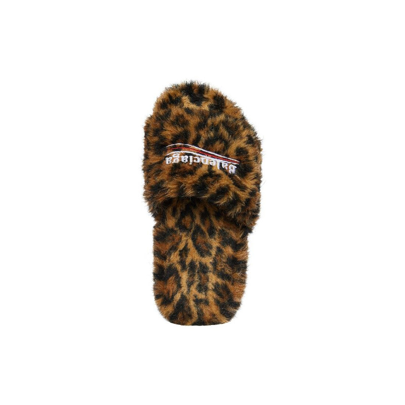 Women's Furry Slide Sandal in Beige 6