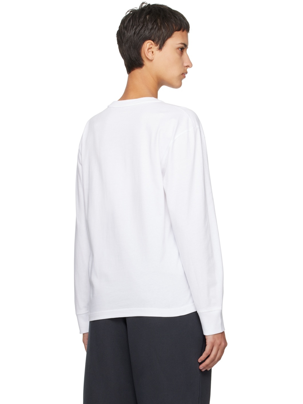White Puff Long Sleeve T-Shirt - 3