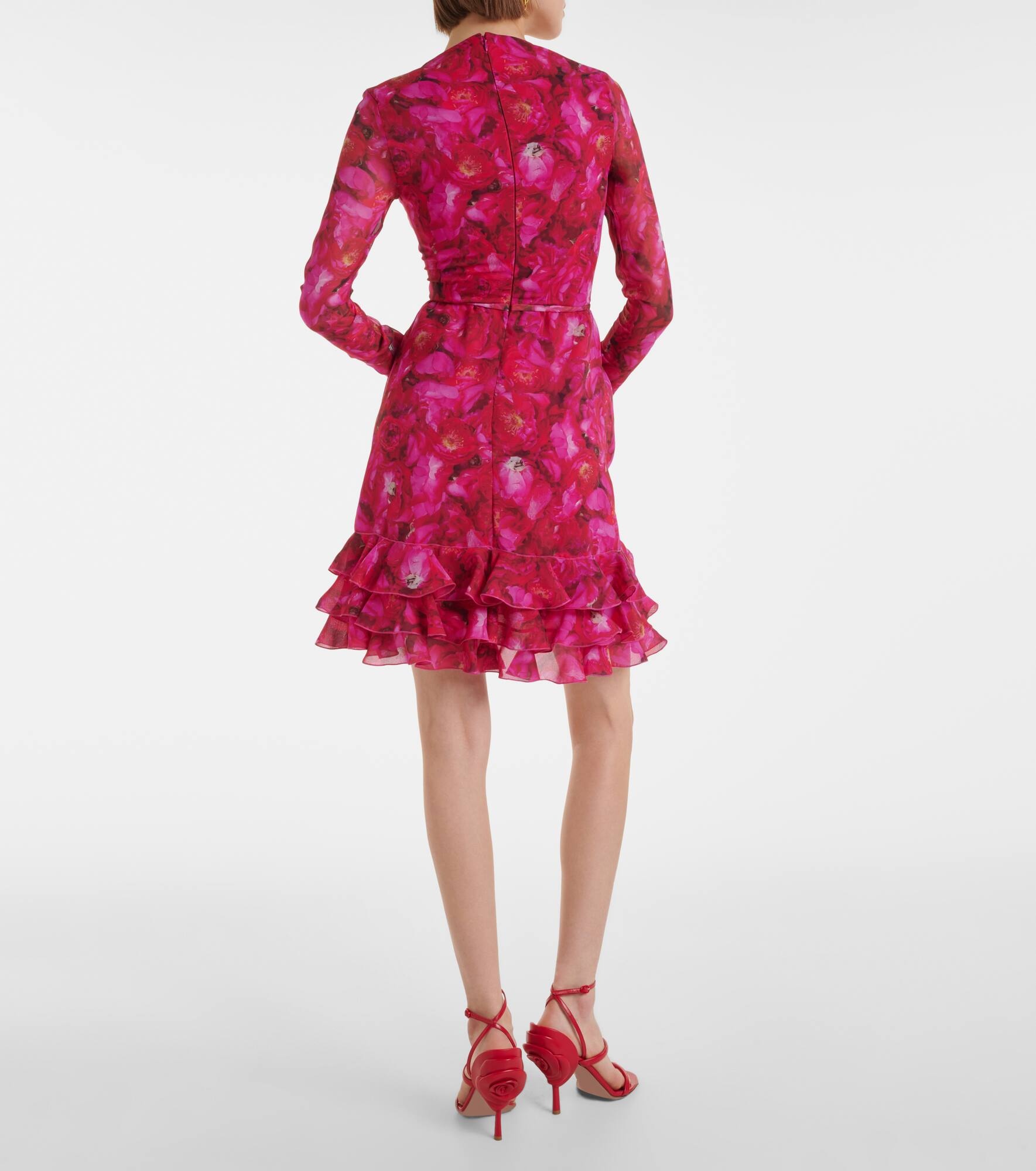 Rose Mania silk georgette minidress - 3