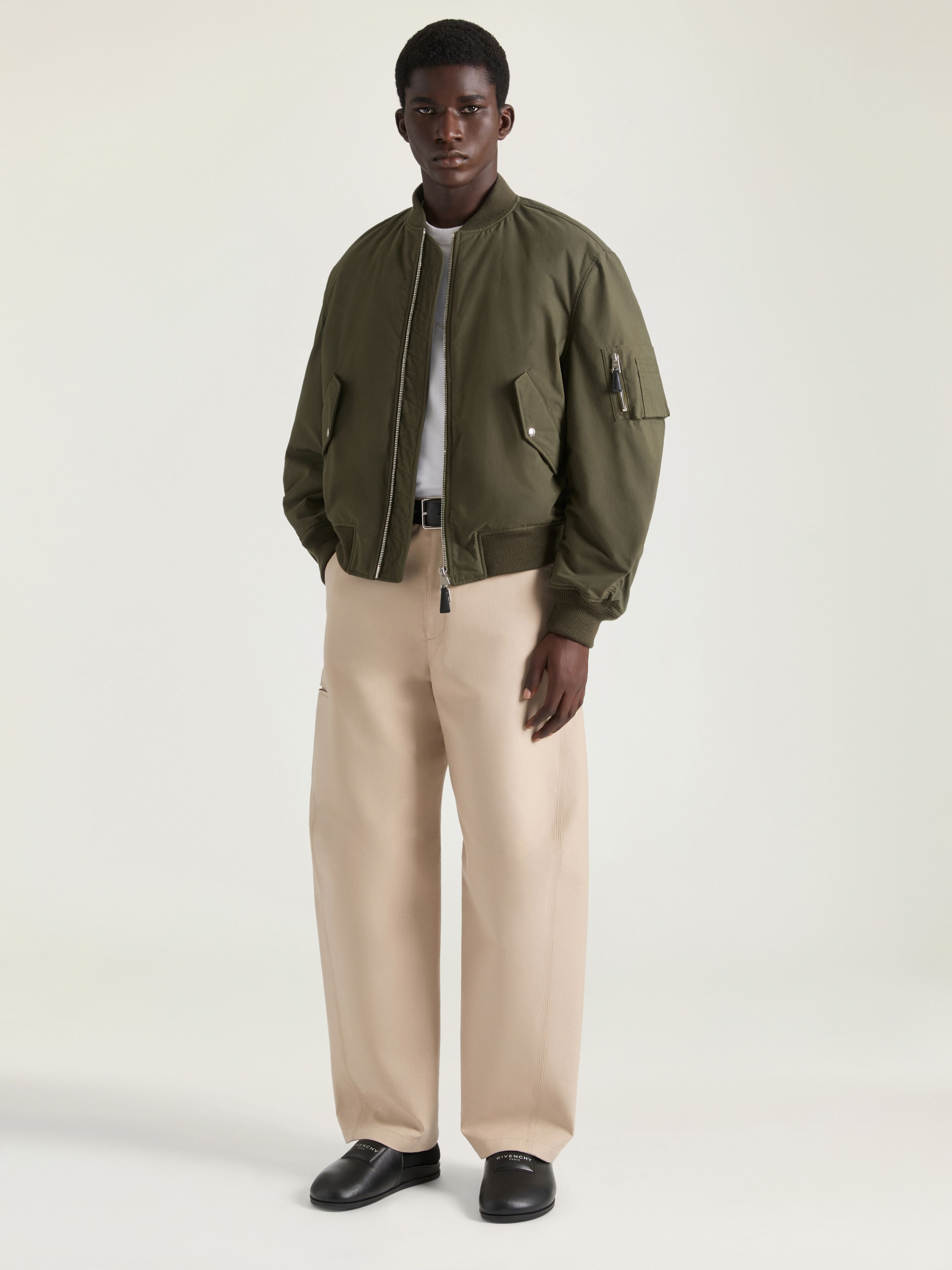 COUTURE SEAM BOMBER IN COTTON WITH GIVENCHY STAMP PRINT - 2