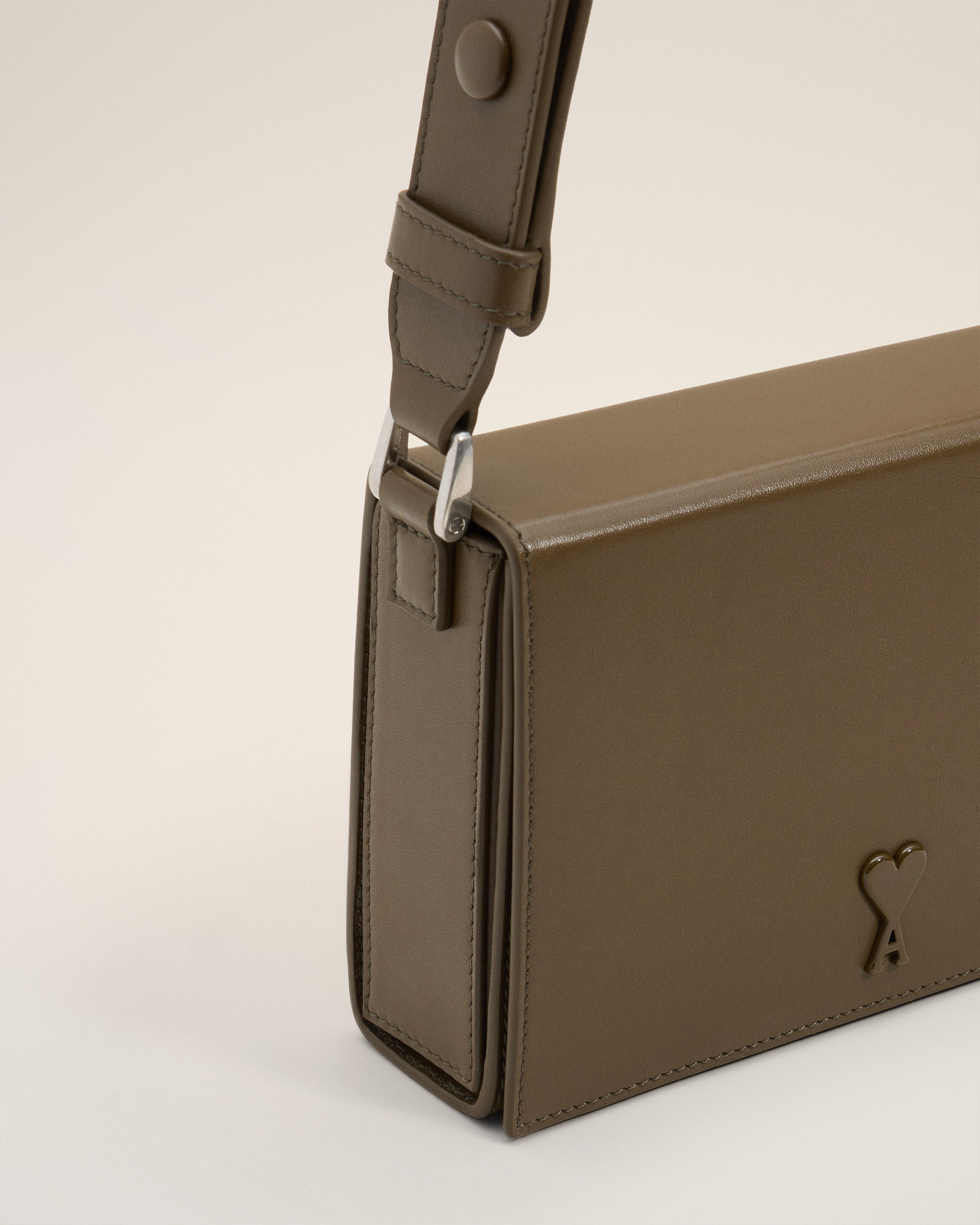 GREEN SMOOTH LEATHER AMI DE COEUR LUNCH BOX BAG - 5