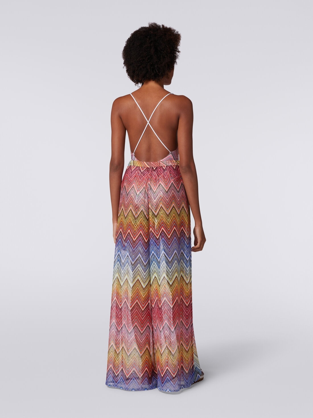 Cover up trousers in zigzag print fabric - 4