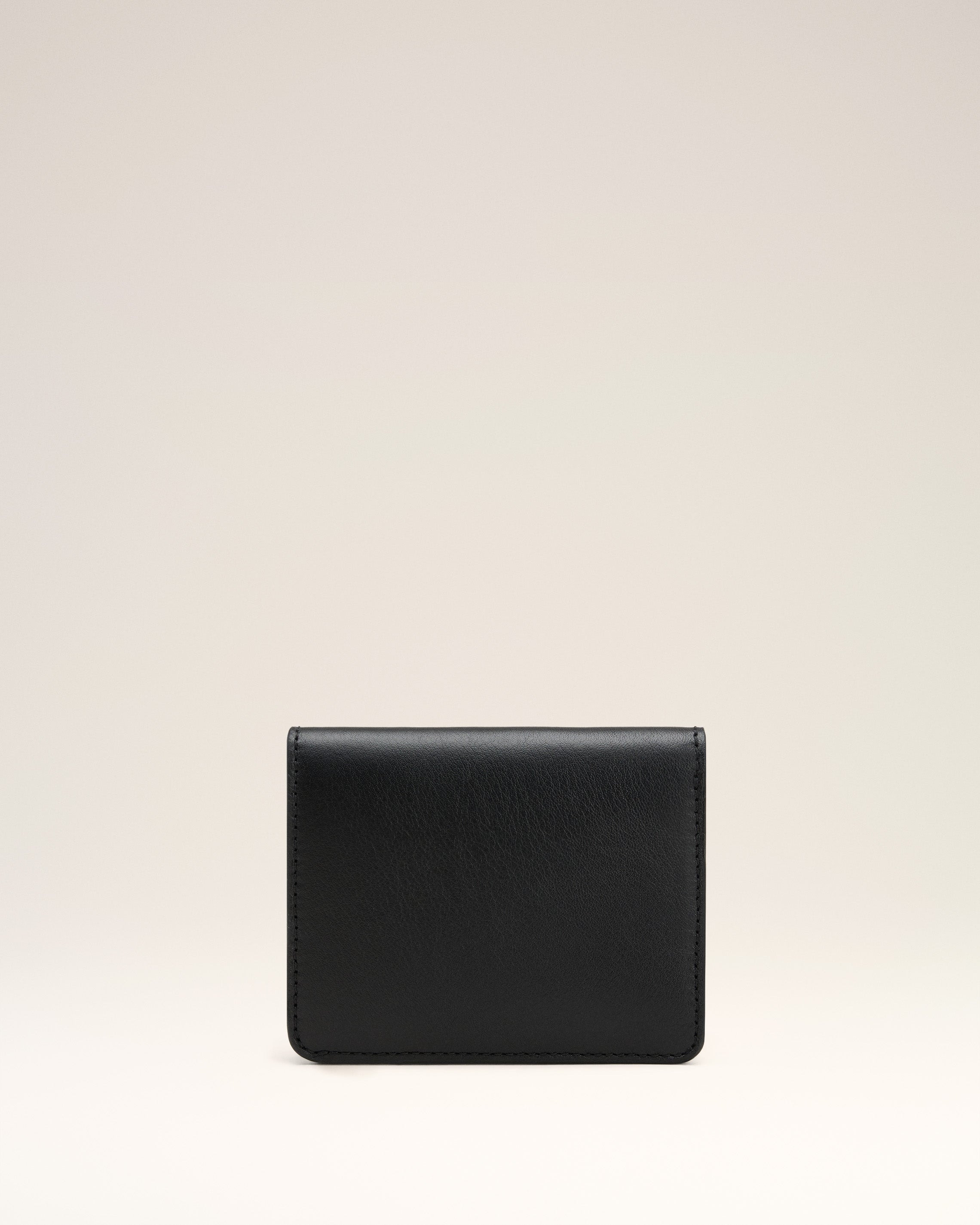 BLACK SMOOTH LEATHER CARROUSEL FOLDED WALLET - 2
