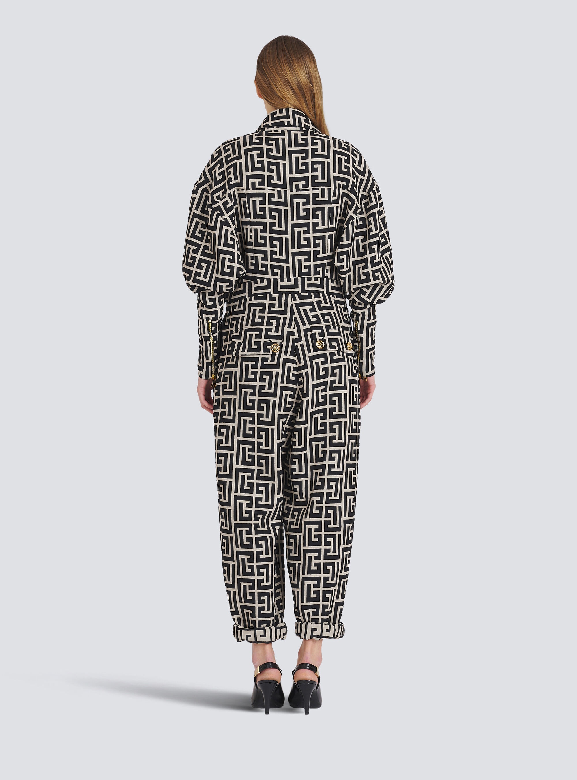 Balmain monogram wool jumpsuit - 3