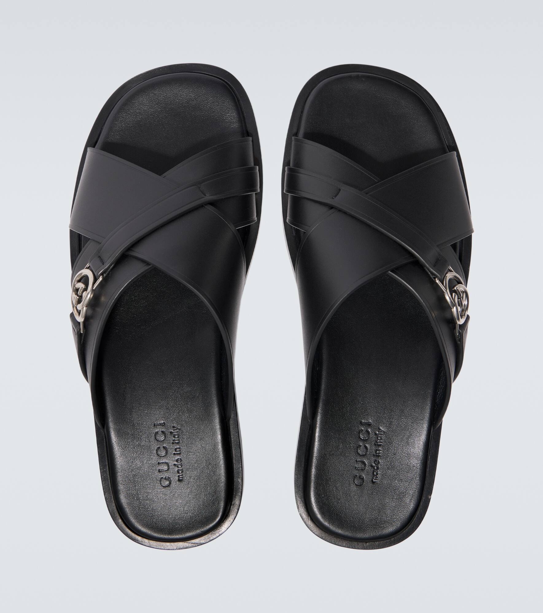 Leather slides - 4