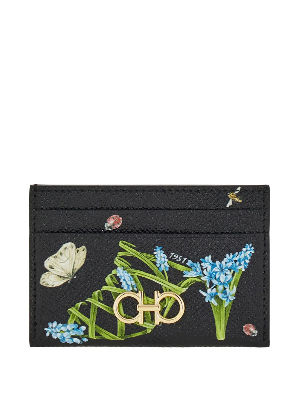 Ferragamo Women Gancini Card Holder With Floral Print - 1