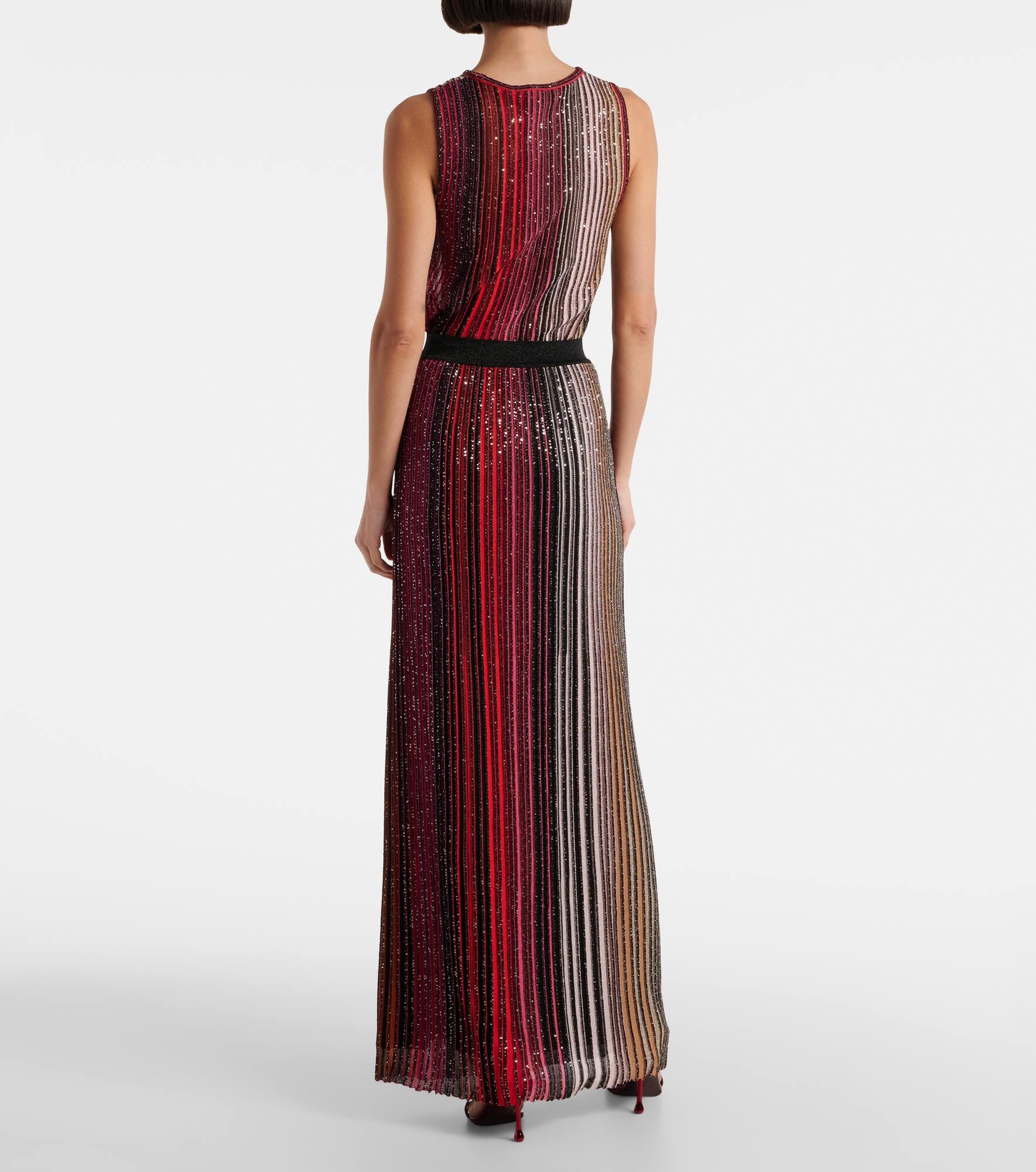 Striped sequined lamé maxi skirt - 3