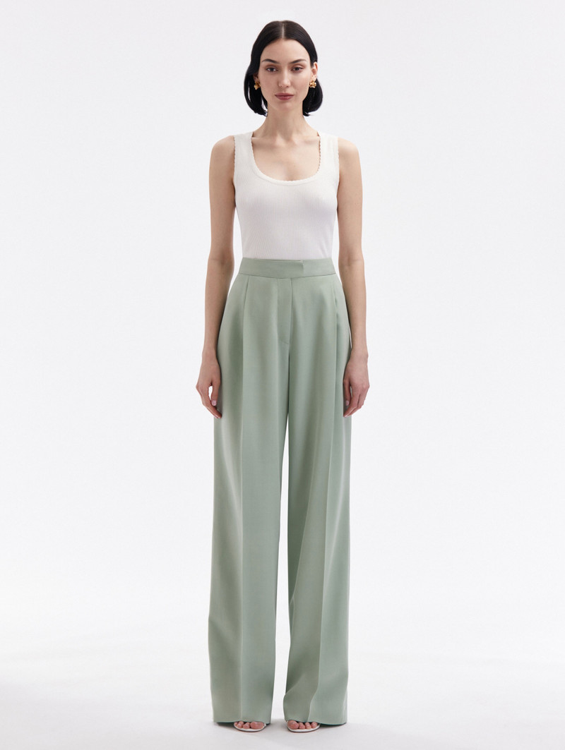 Oscar de la Renta WIDE LEG SILK GEORGETTE PANT outlook