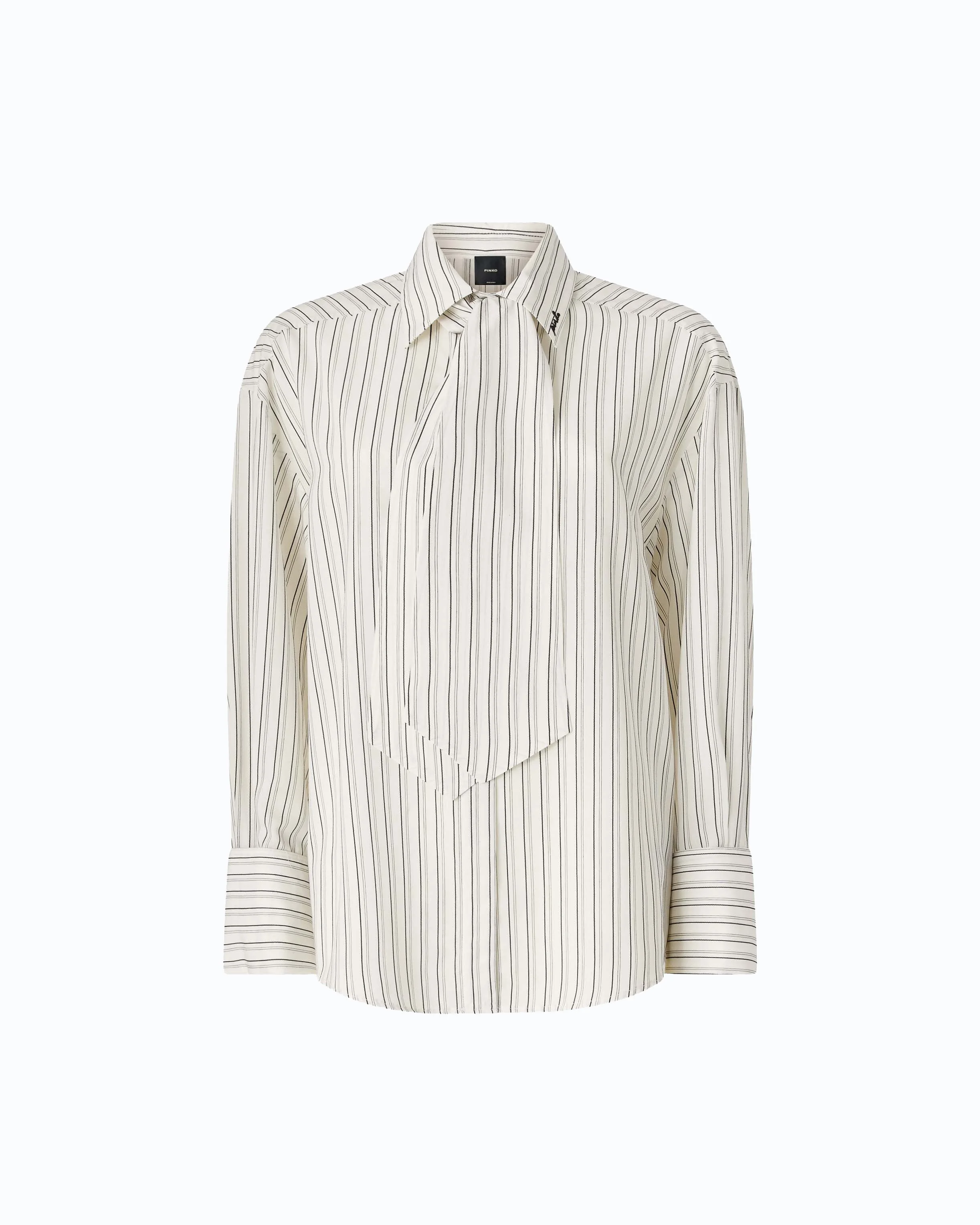 STRIPED SHIRT WITH TIE - 1