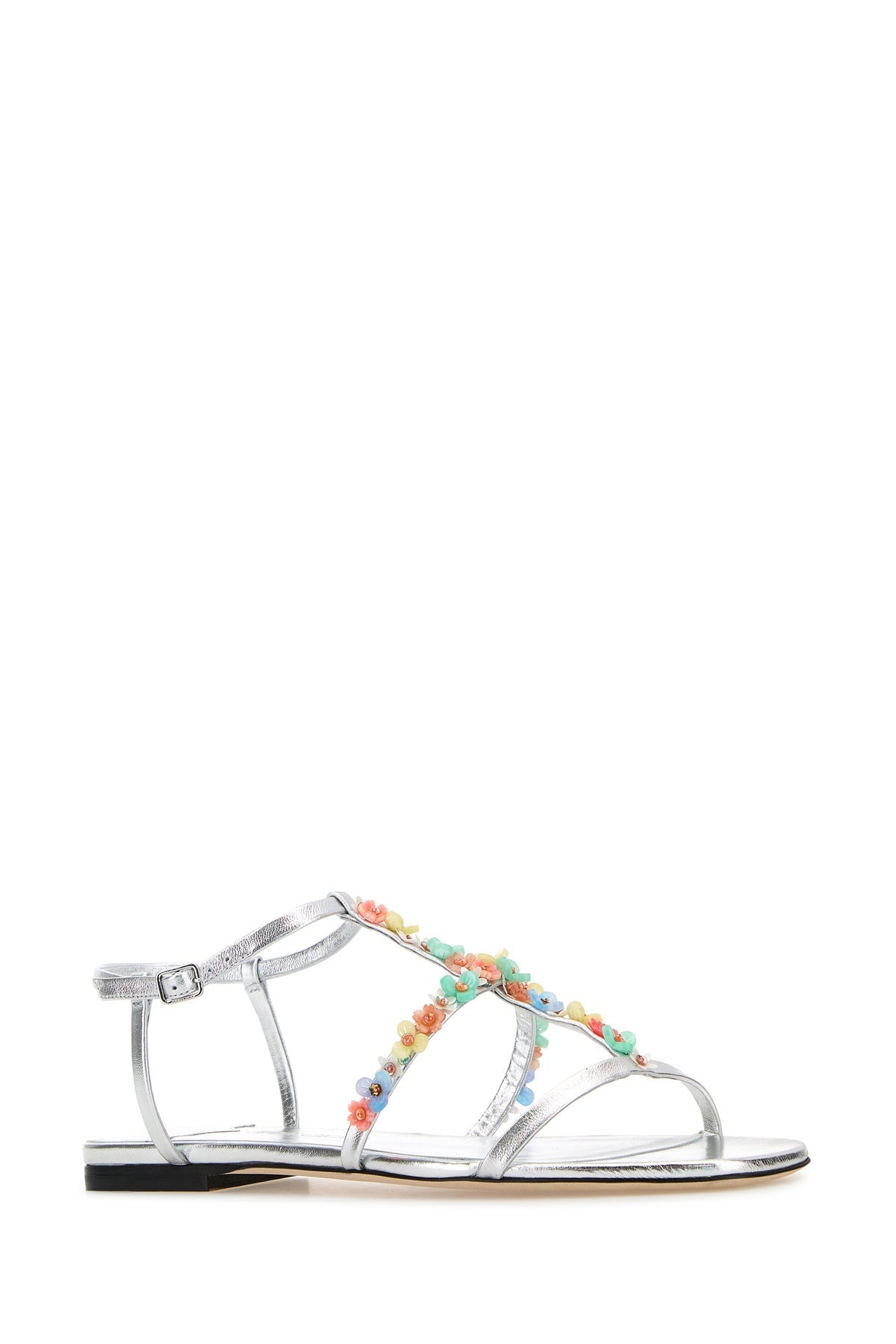Silver nappa leather Daisy sandals - 2