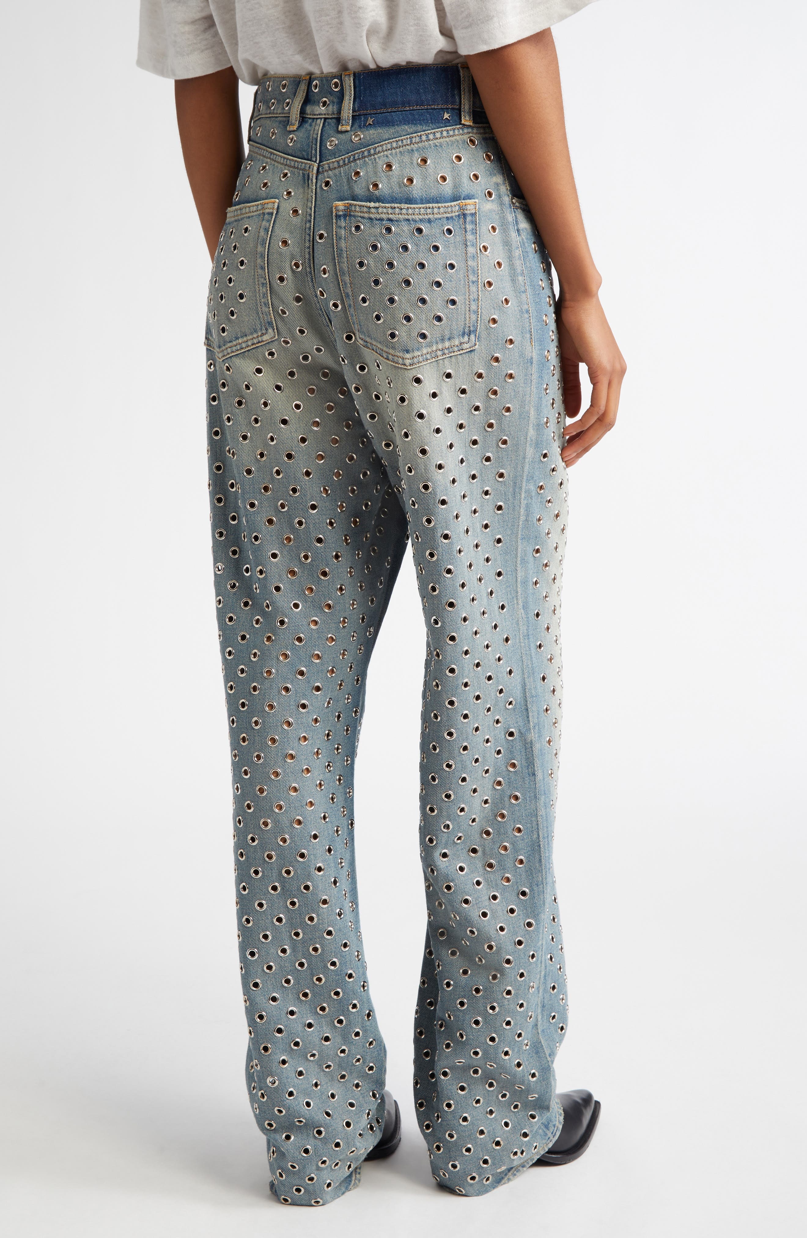 Golden Goose Allover Eyelet Jeans in Blue at Nordstrom - 3