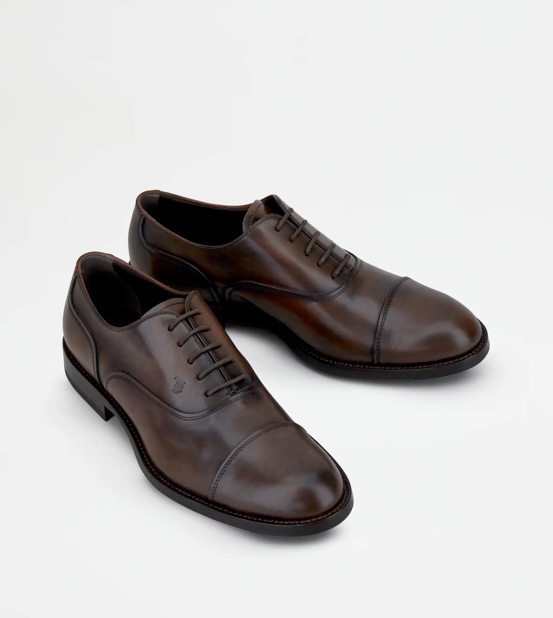 LACE-UPS IN LEATHER - BROWN - 3