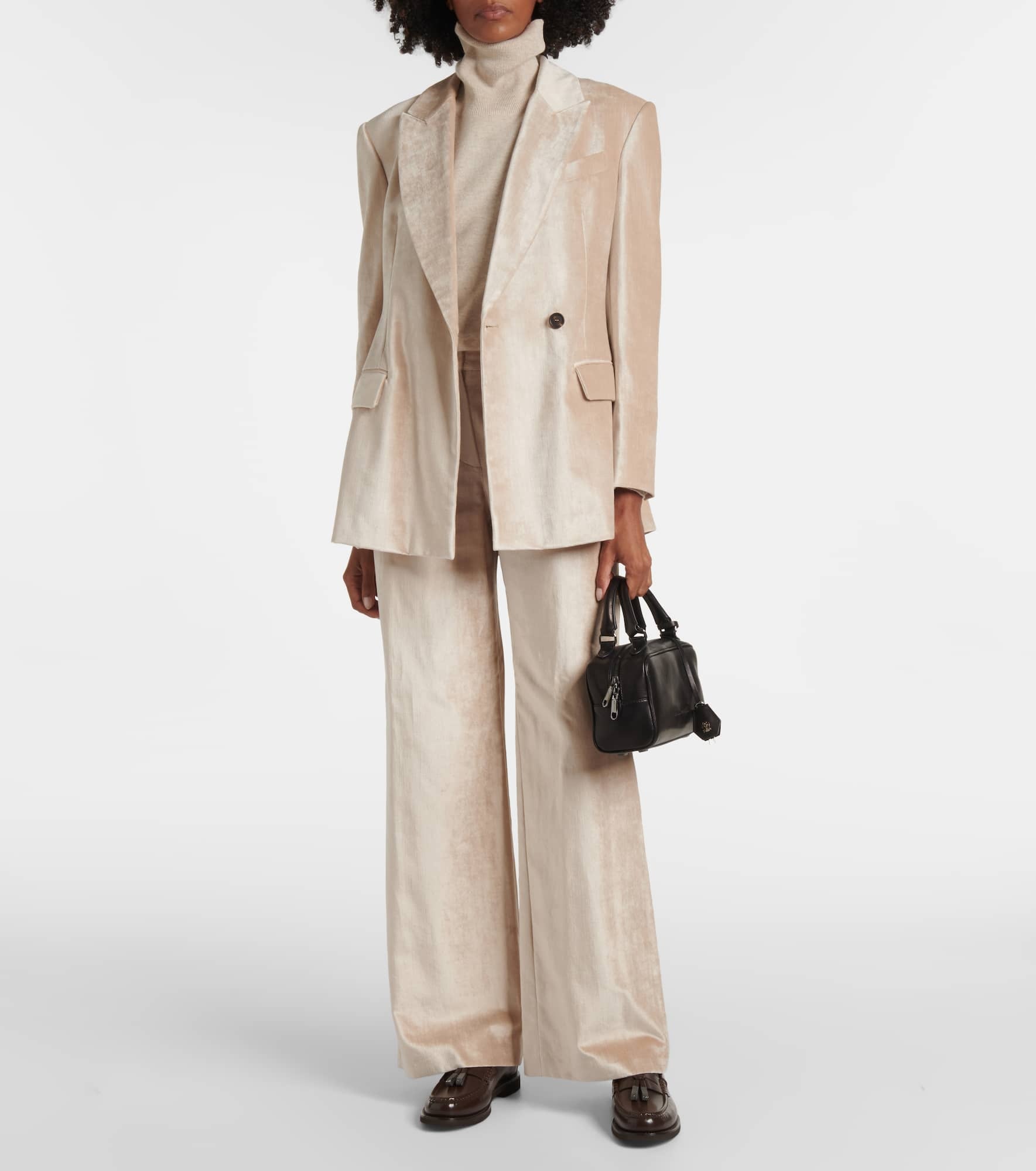 Cotton-blend wide-leg pants - 2