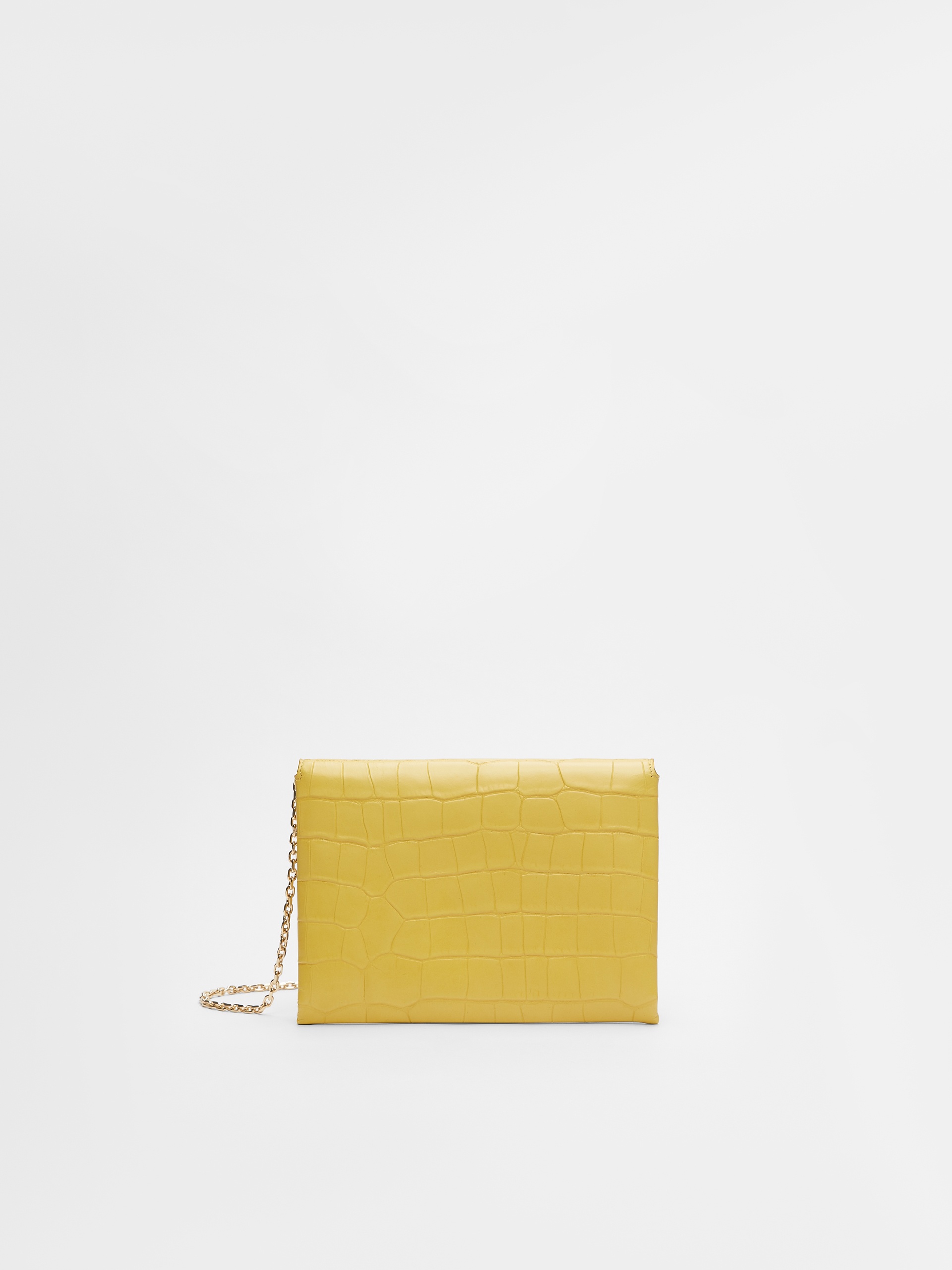 ENVELOP Crocodile-print leather clutch - 3