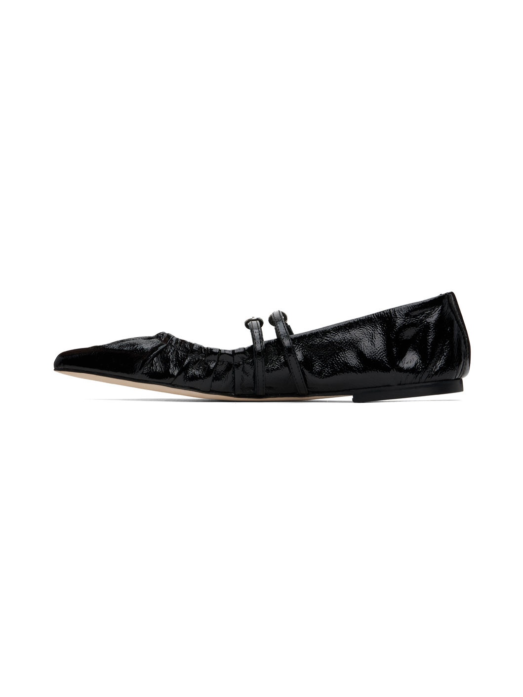 Black Naplak Ballerina Flats - 3