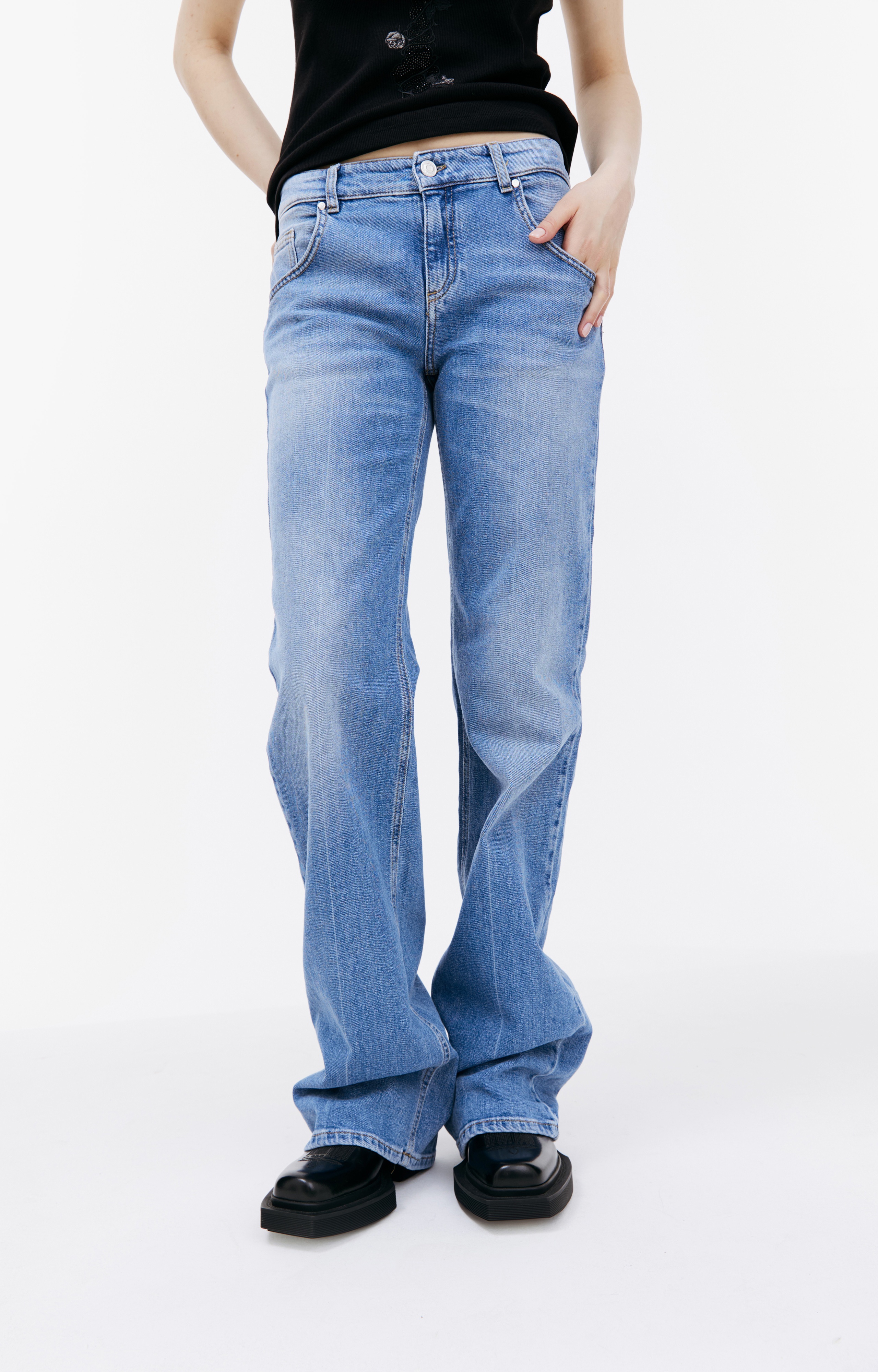 BLUE STRAIGHT JEANS - 4