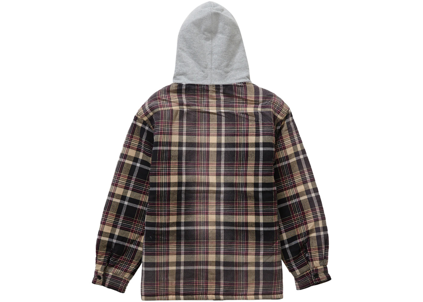 Supreme Dickies Plaid Hooded Zip Up Shirt Heather Grey - 3