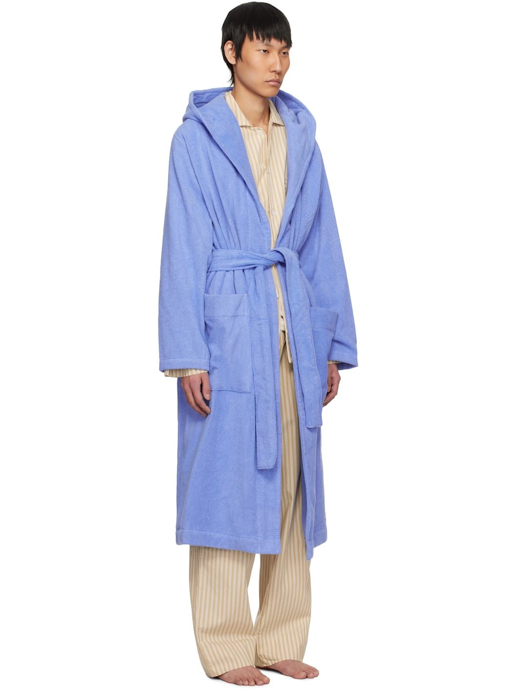 Blue Terry Hooded Bathrobe - 2