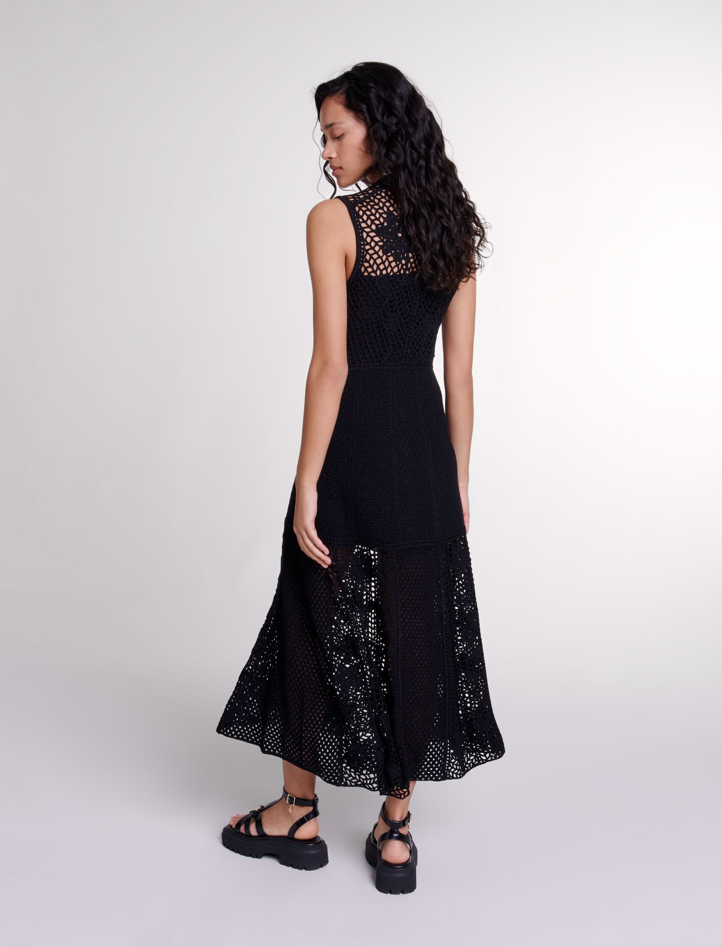 Crochet-knit maxi dress - 4