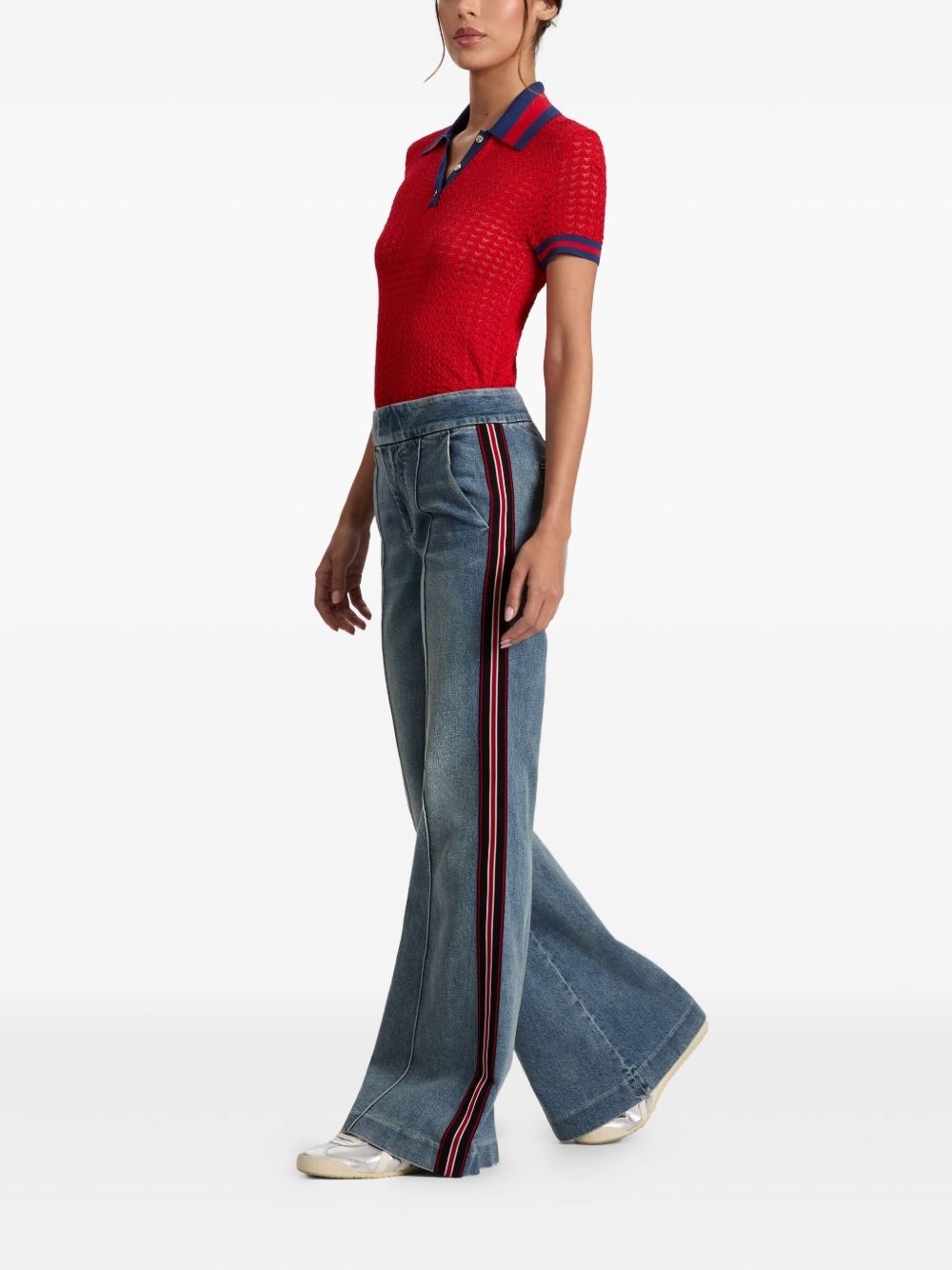 Dylan stripe-detail flared jeans - 3
