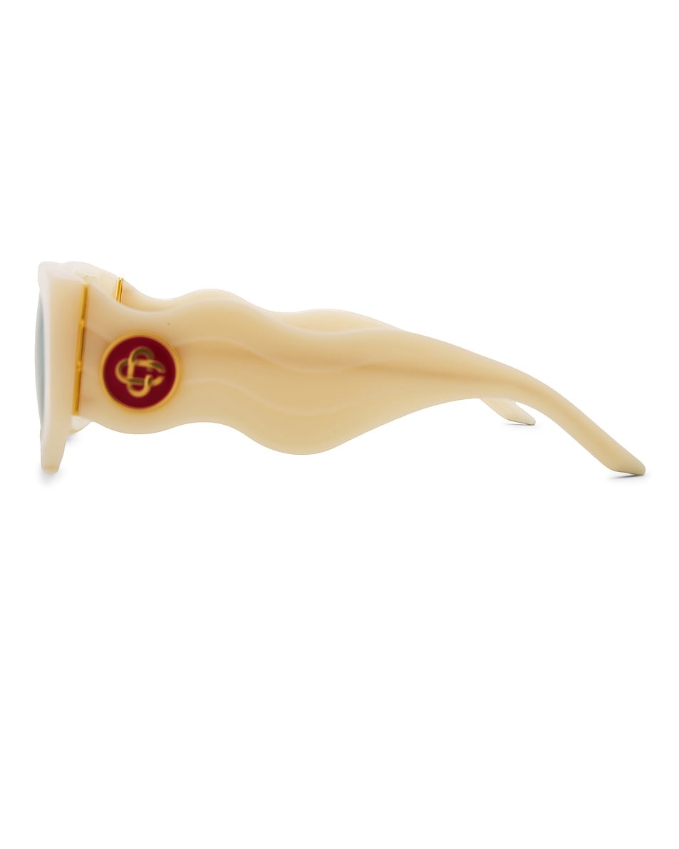 Acetate Metal Oval Wave Sunglasses - 3