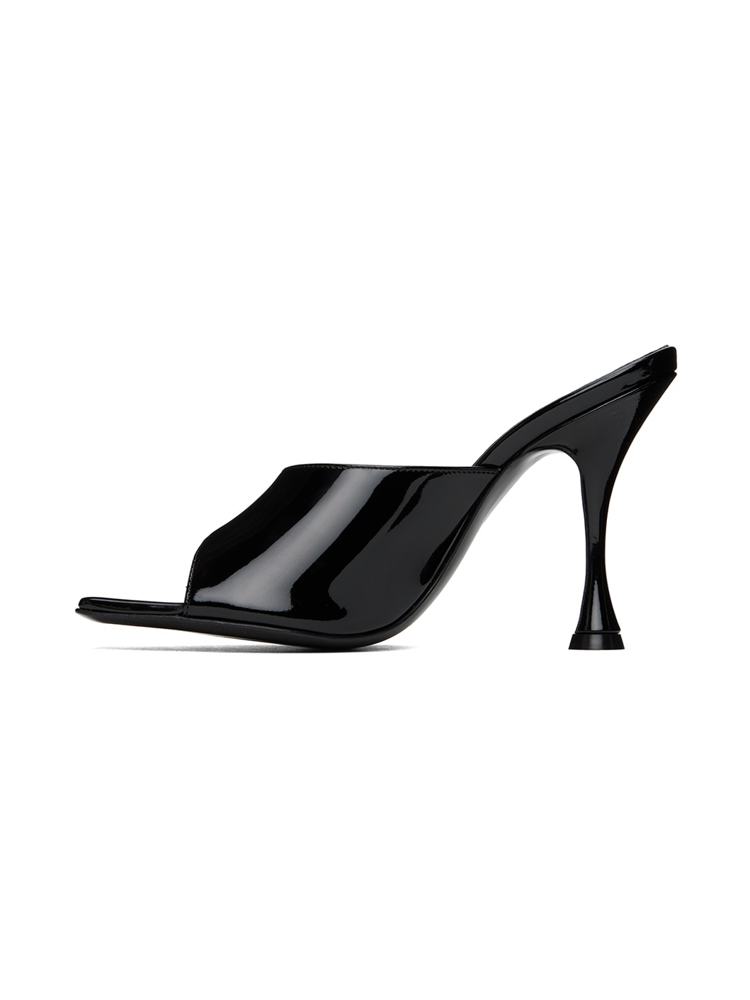 Black Square Toe Mules - 3
