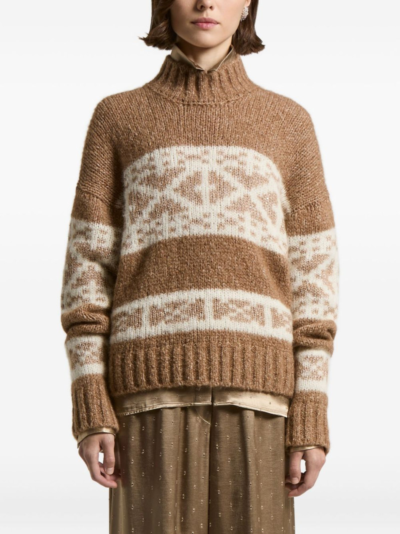 fairisle-pattern high-neck sweater 1