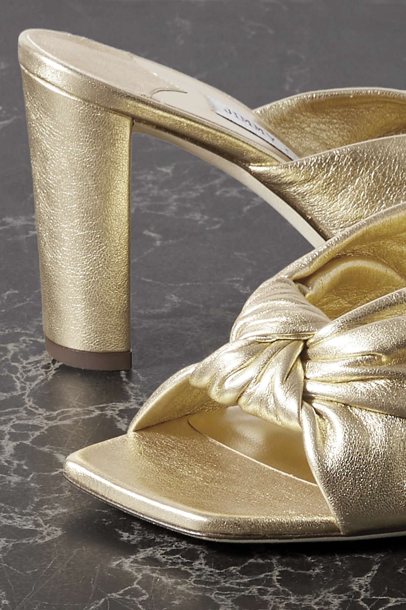 JIMMY CHOO Avenue 85 knotted leather mules | netaporter