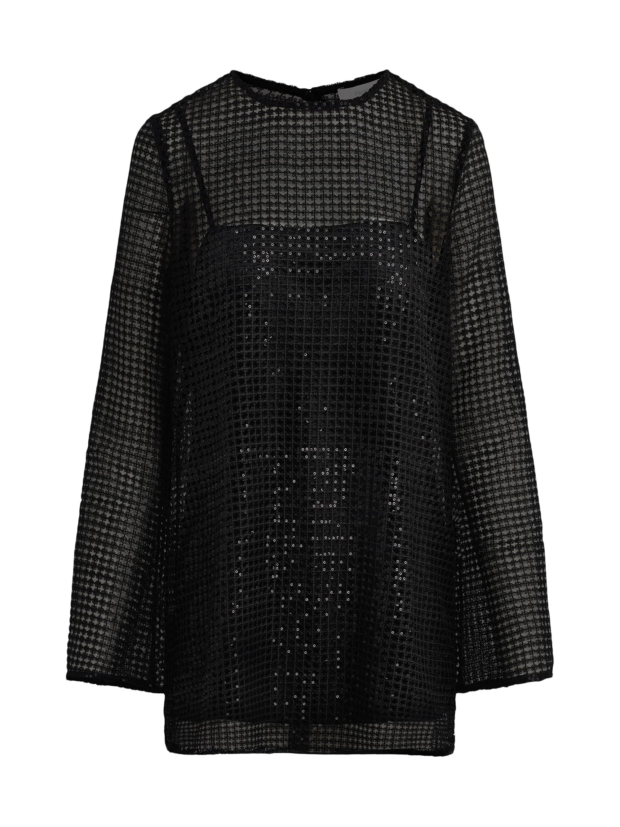 Women's The Sweet Life Sequin Mesh Minidress - Black - 1
