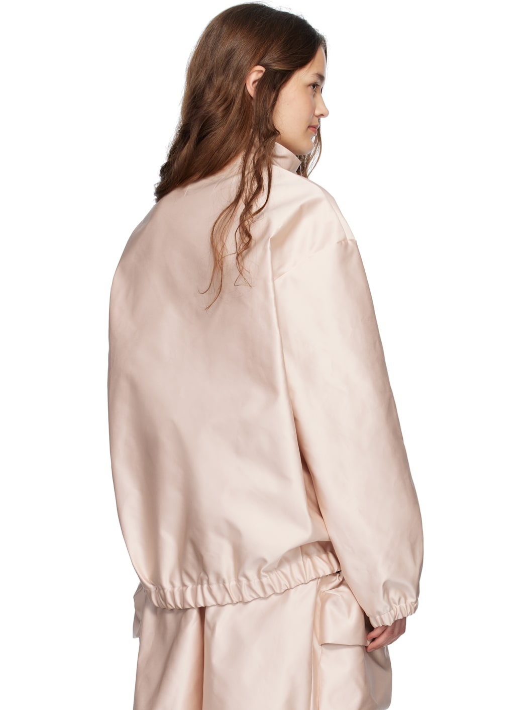 Pink Drawstring Cargo Flap Pocket Detail Jacket - 3