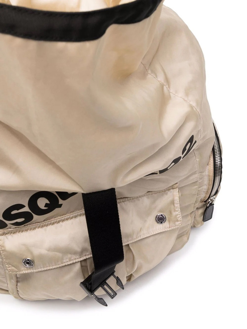 logo-print buckled backpack 5