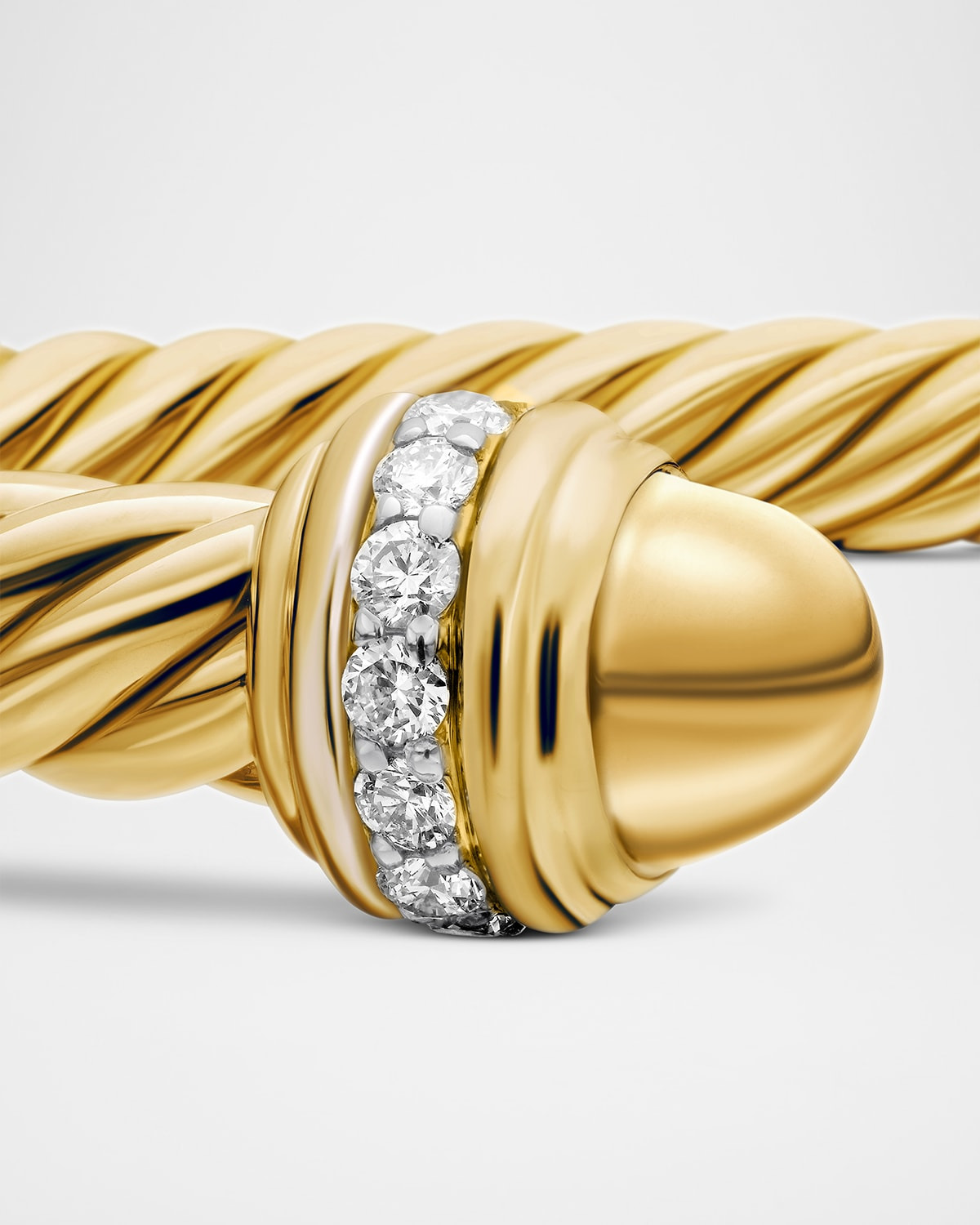 18k Gold Cable Bracelet w/ Diamonds - 5
