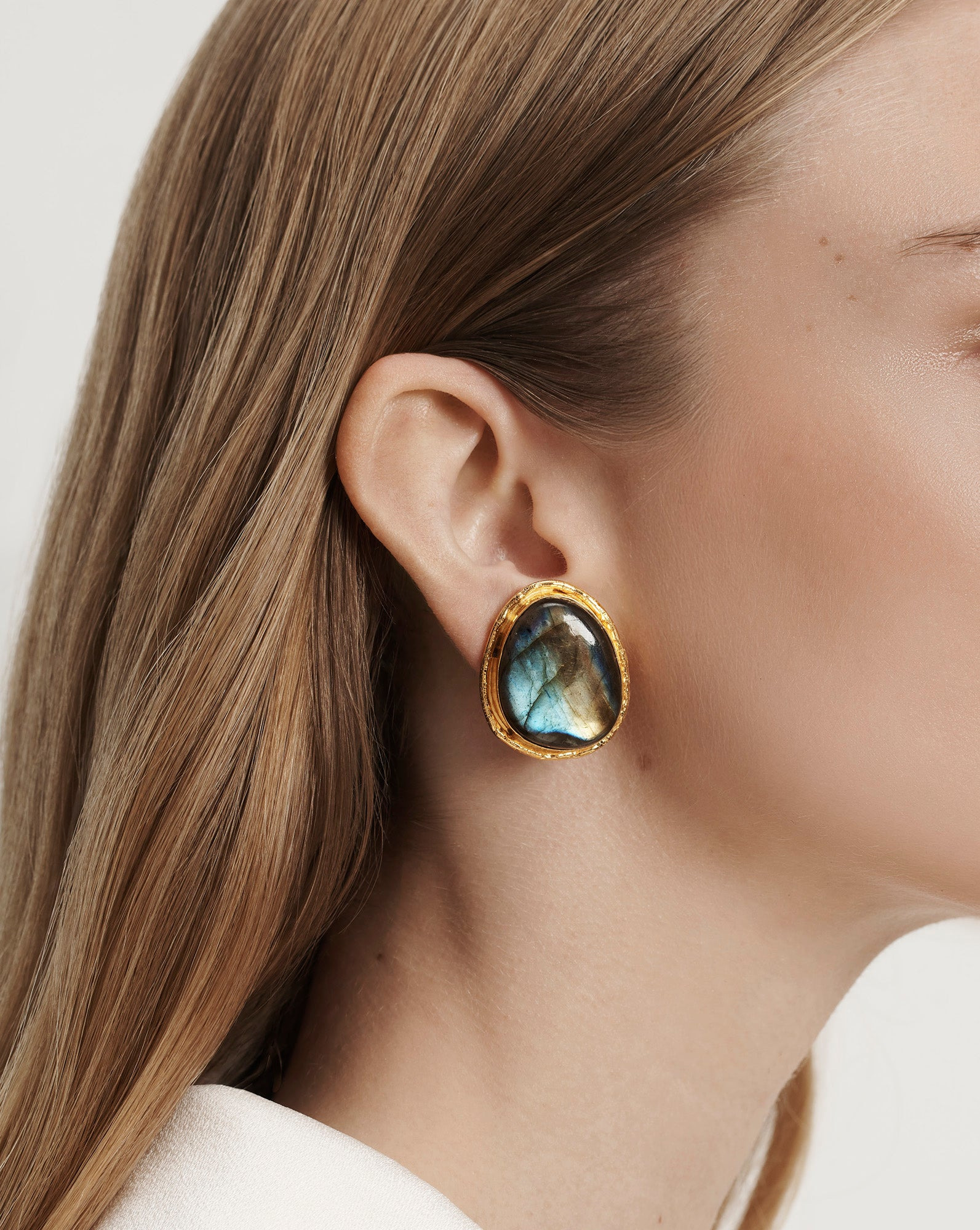 MACAROON LABRADORITE EARRING - 2