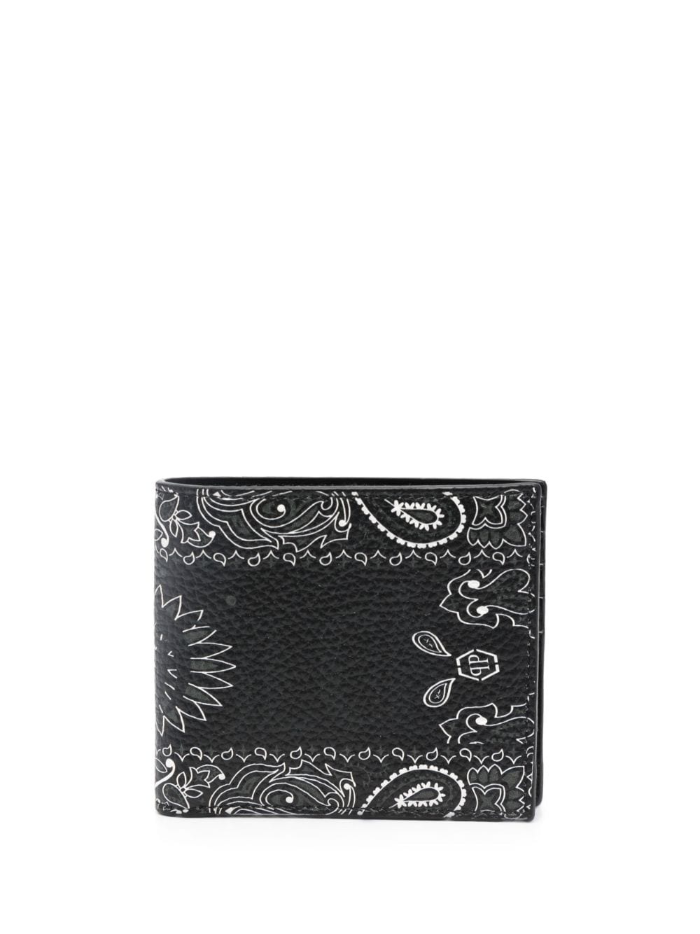 paisley-print leather wallet - 1