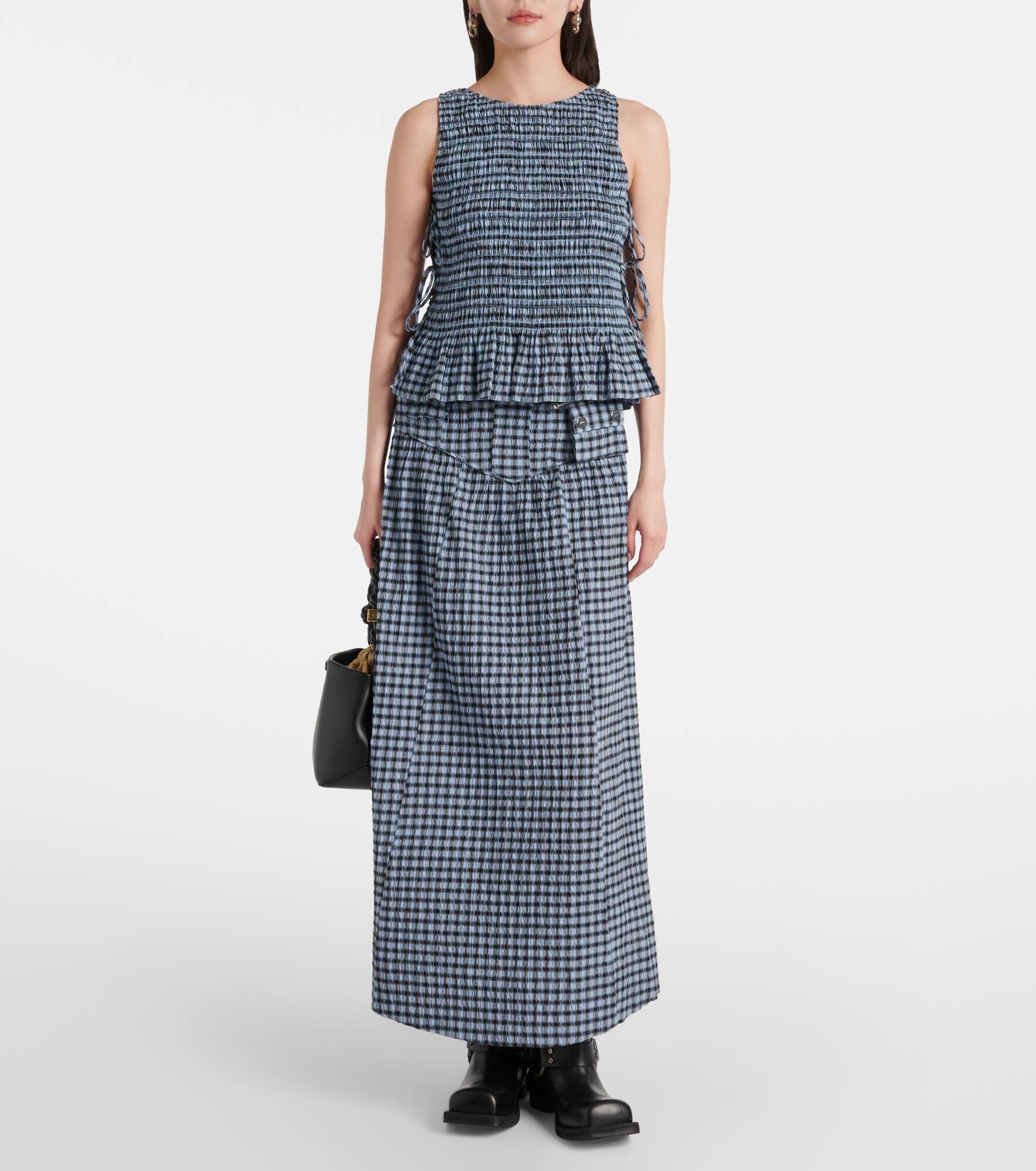 Gingham shirred shirt - 2