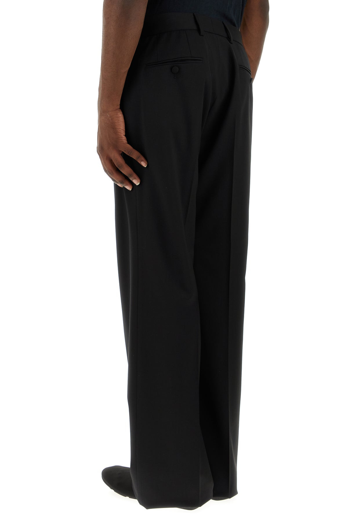 Black stretch wool pant - 4