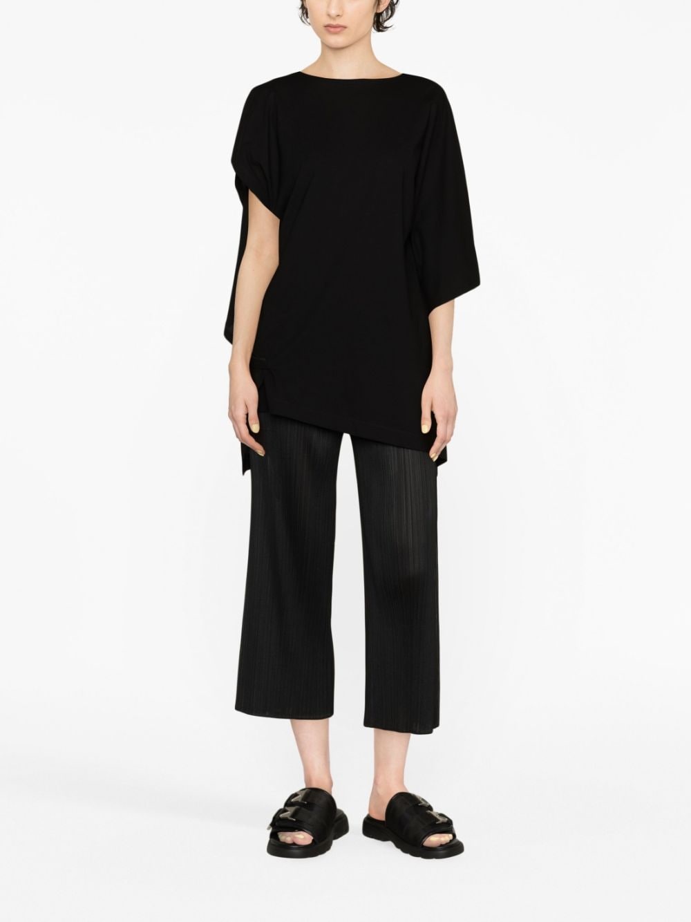 cropped pleated trousers - 2