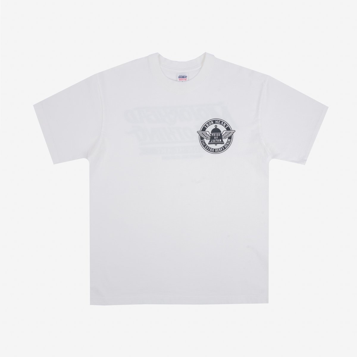 IHT-2402-WHT 7.5oz Printed Loopwheel Crew Neck T-Shirt - White - 1