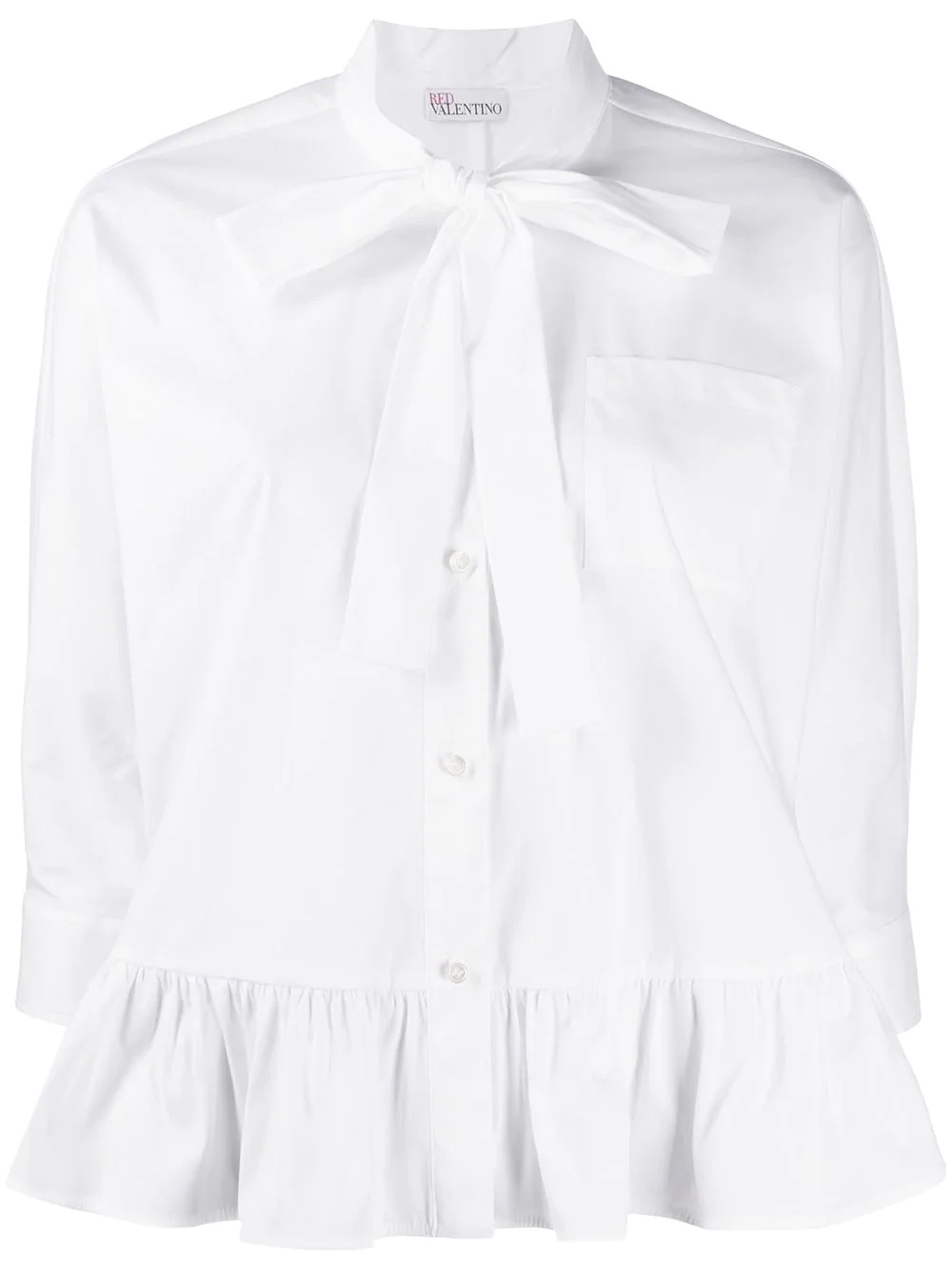 flounce detail poplin shirt - 1