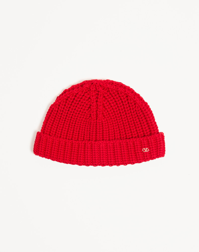 VLOGO SIGNATURE KNITTED COTTON BEANIE 1