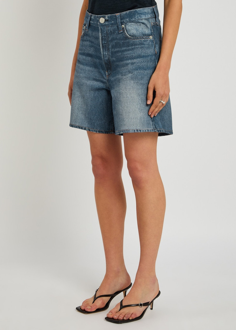 rag & bone Rag & Bone Mirimar Kaia Denim-print Terry Shorts outlook