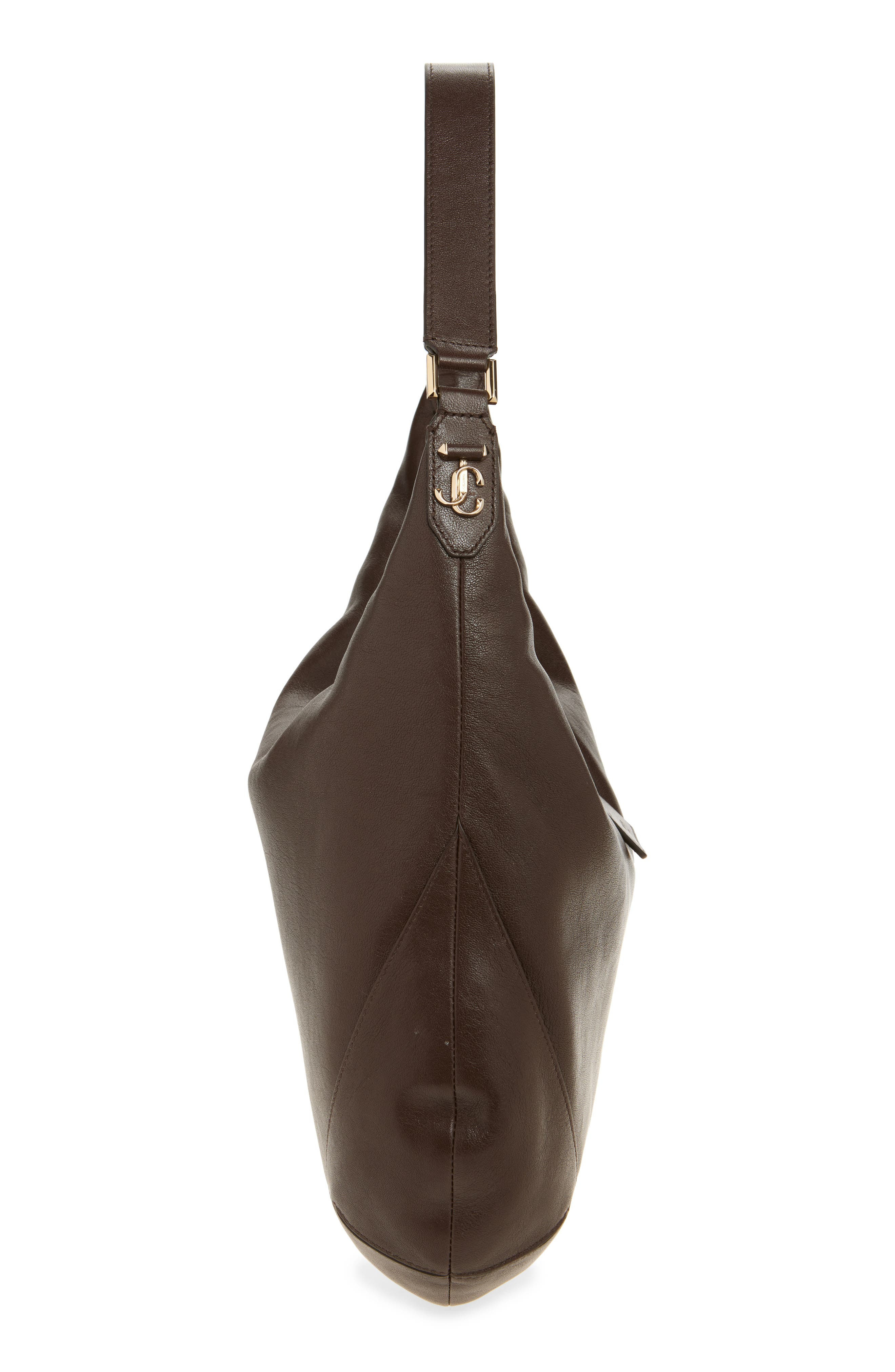Jimmy Choo Bar Medium Leather Hobo Shoulder Bag in Chocolate/Shiny Gold at Nordstrom - 5