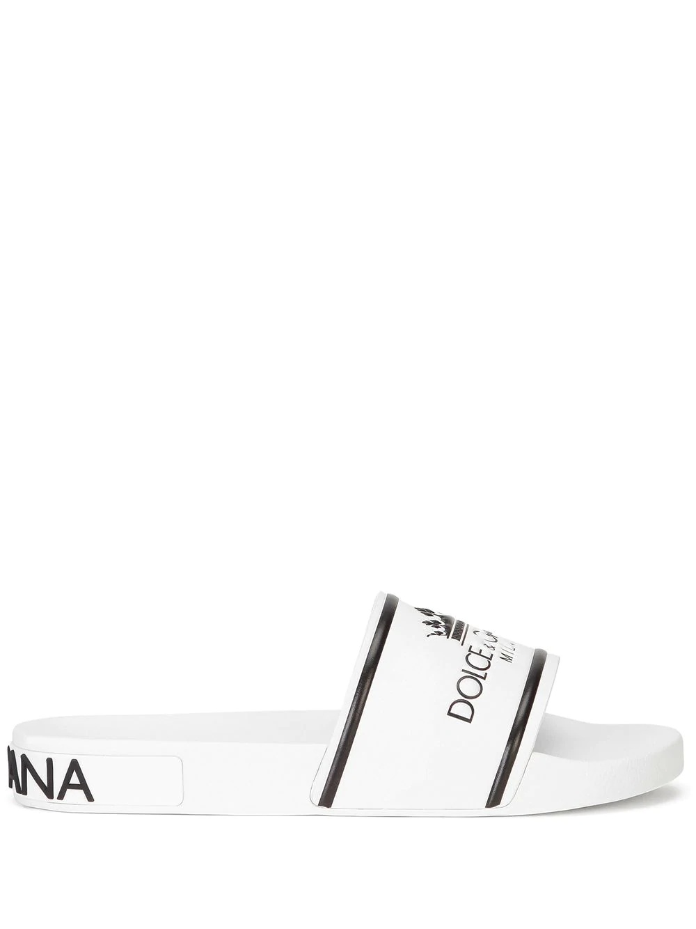 logo-print round-toe slides - 1